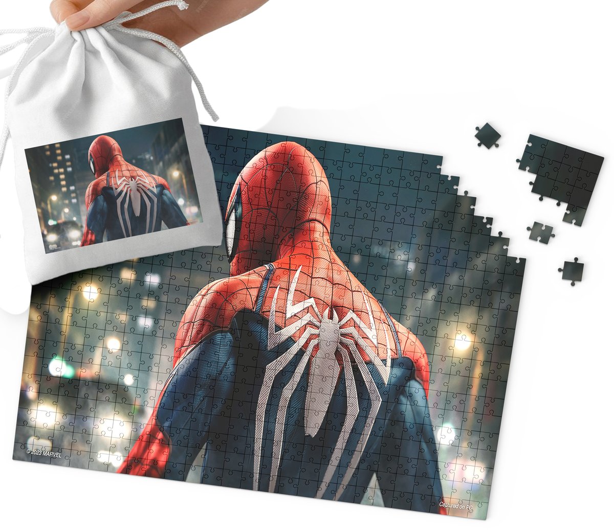 PUZZLE - SPIDER MAN WZORY Z BAJEK I GIER PREZENT DLA DZIECI 110EL +WORECZEK