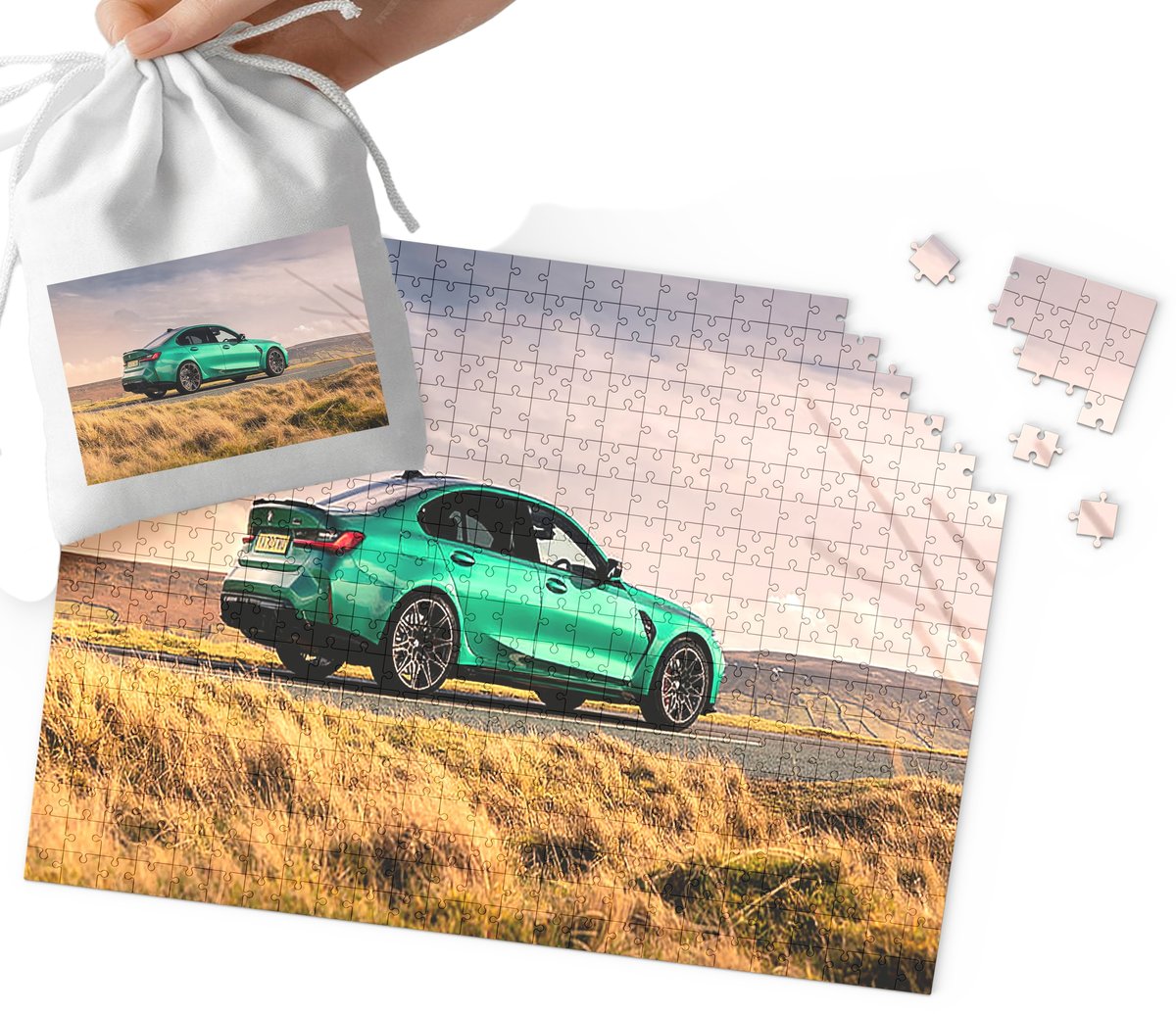 PUZZLE TRADYCYJNE - SUPER SAMOCHODY BMW MEGA WZORY 110EL + WORECZEK