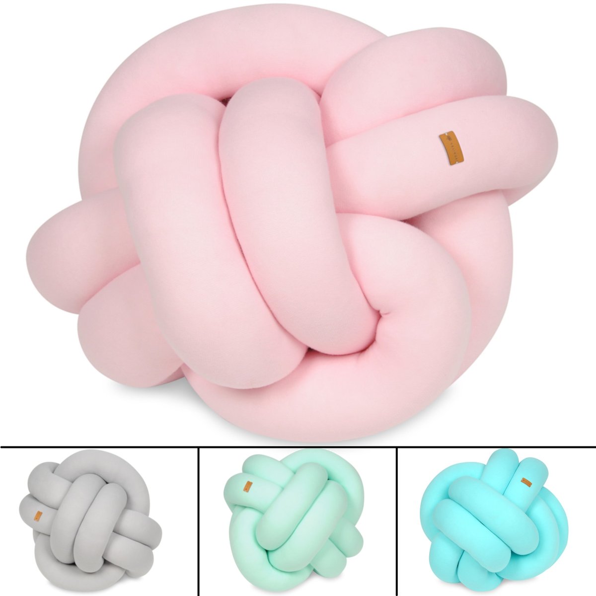 Poduszka dekoracyjna, precel, knot, warkocz, ok.35x35 cm Poduszka dekoracyjna, precel, knot, warkocz, ok.35x35 cm (wzór: szary)