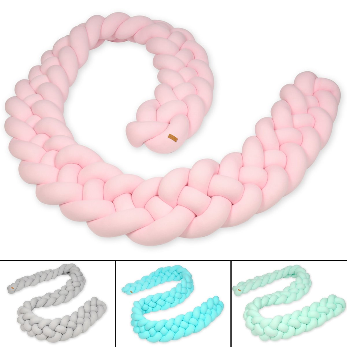 Pleciony ochraniacz do łóżeczka, warkocz, poduszka ok. 3,5 m Pleciony ochraniacz do łóżeczka, warkocz, poduszka ok. 3,5 m (wzór: brzoskwiniowy)