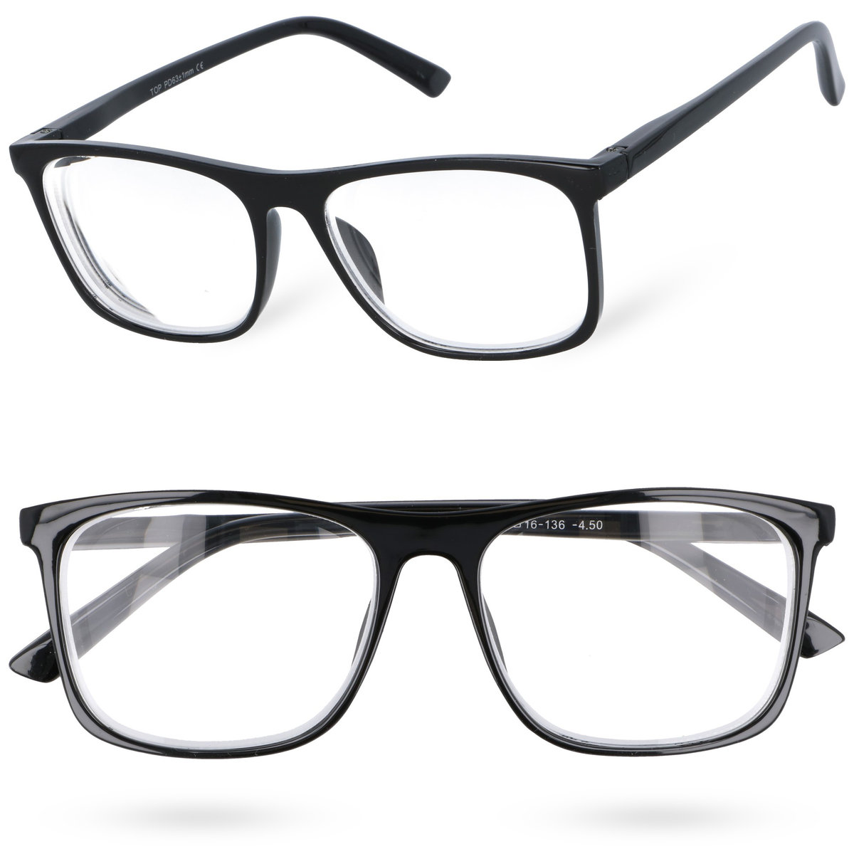 Okulary do czytania korekcyjne CLEARVISION MINUS BLACK -4,50