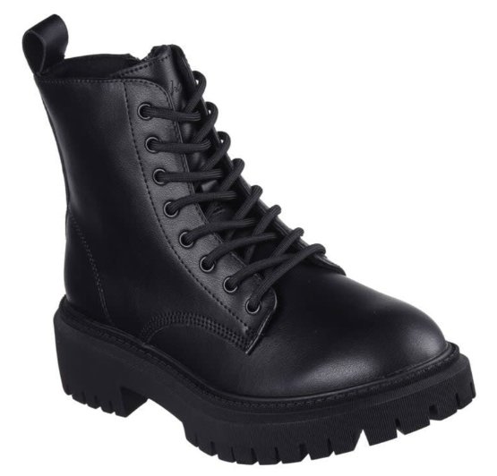 Skechers Botki Damskie Modern Rugged czarne skóra ekologiczna 36,5 EU