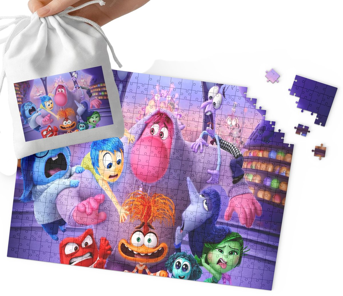 PUZZLE - W Głowie Się Nie Mieści WZORY Z BAJEK PREZENT 192el + WORECZEK