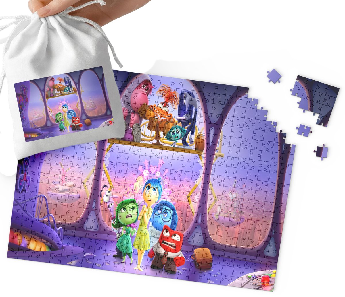 PUZZLE - W Głowie Się Nie Mieści WZORY Z BAJEK PREZENT 120el + WORECZEK