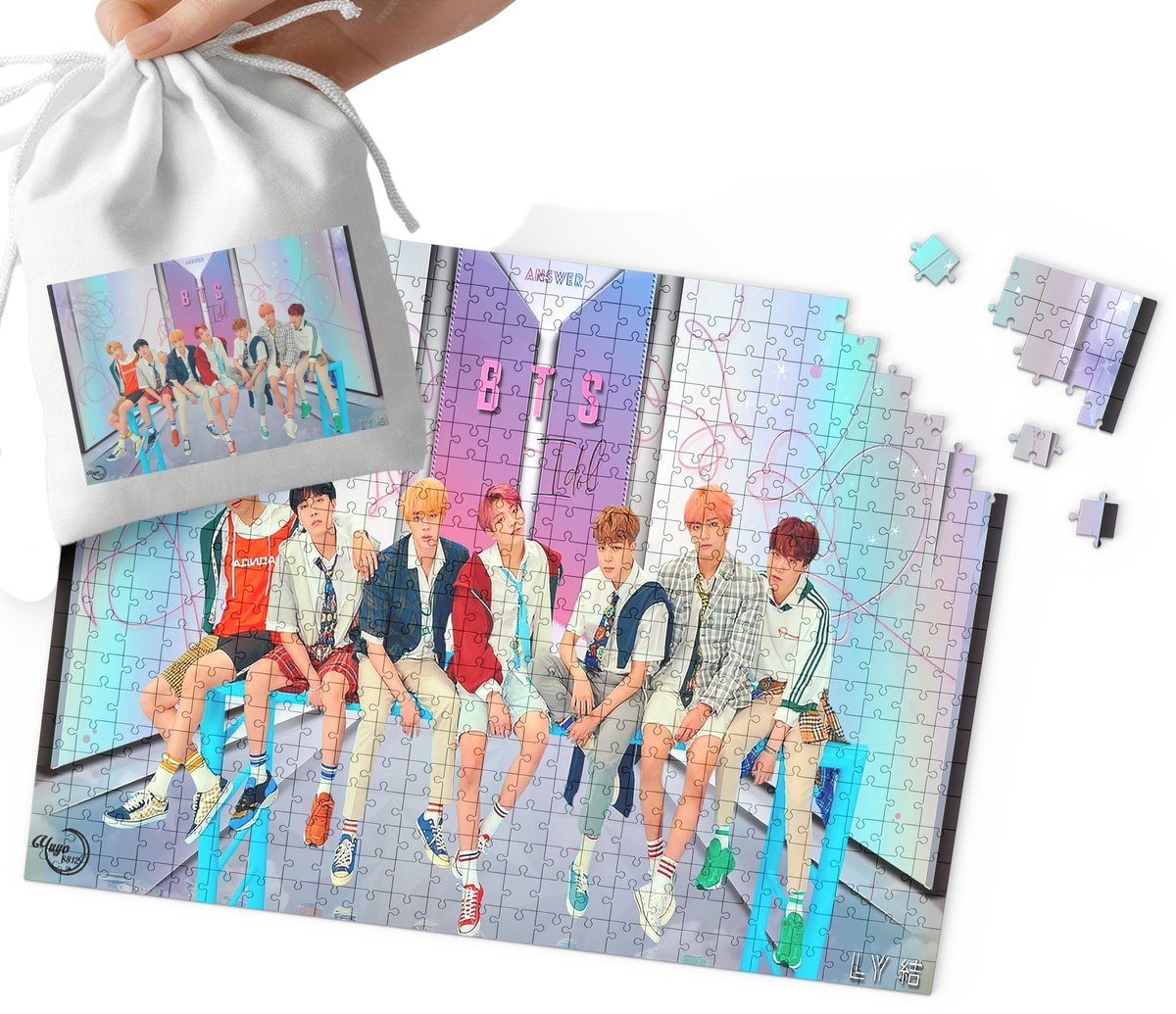 PUZZLE - BLACKPINK BTS WZORY KPOP PREZENT NA ŚWIĘTA 192el + WORECZEK