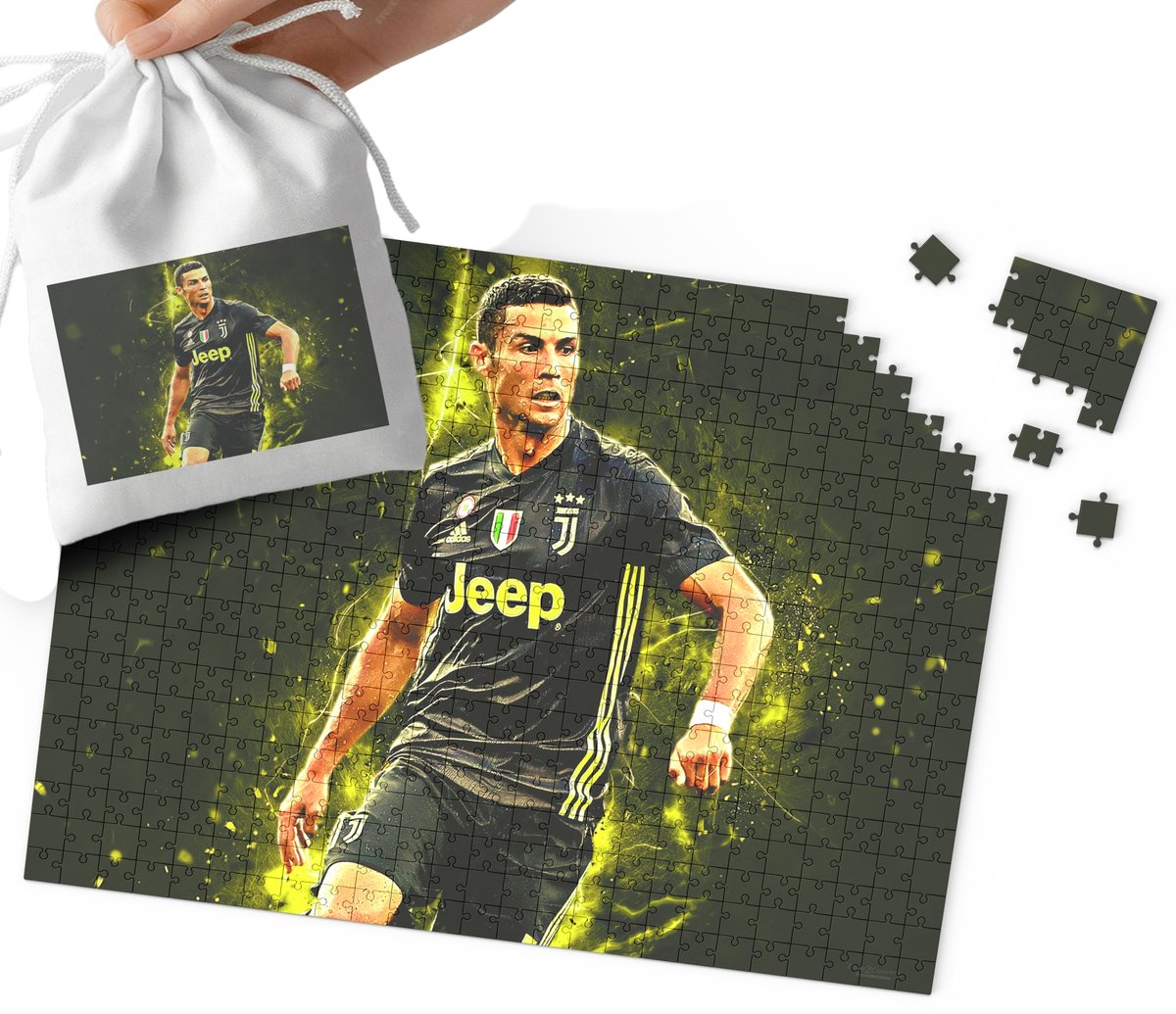 PUZZLE - Cristiano Ronaldo WZORY DLA MAŁEGO PIŁKARZA 110EL + WORECZEK