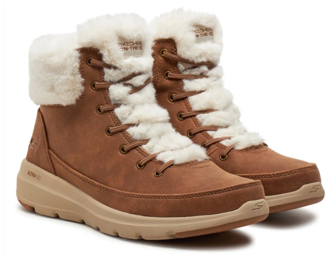 Buty zimowe damskie SKECHERS GLACIAL ULTRA WONDERLAND brązowe 37 EU