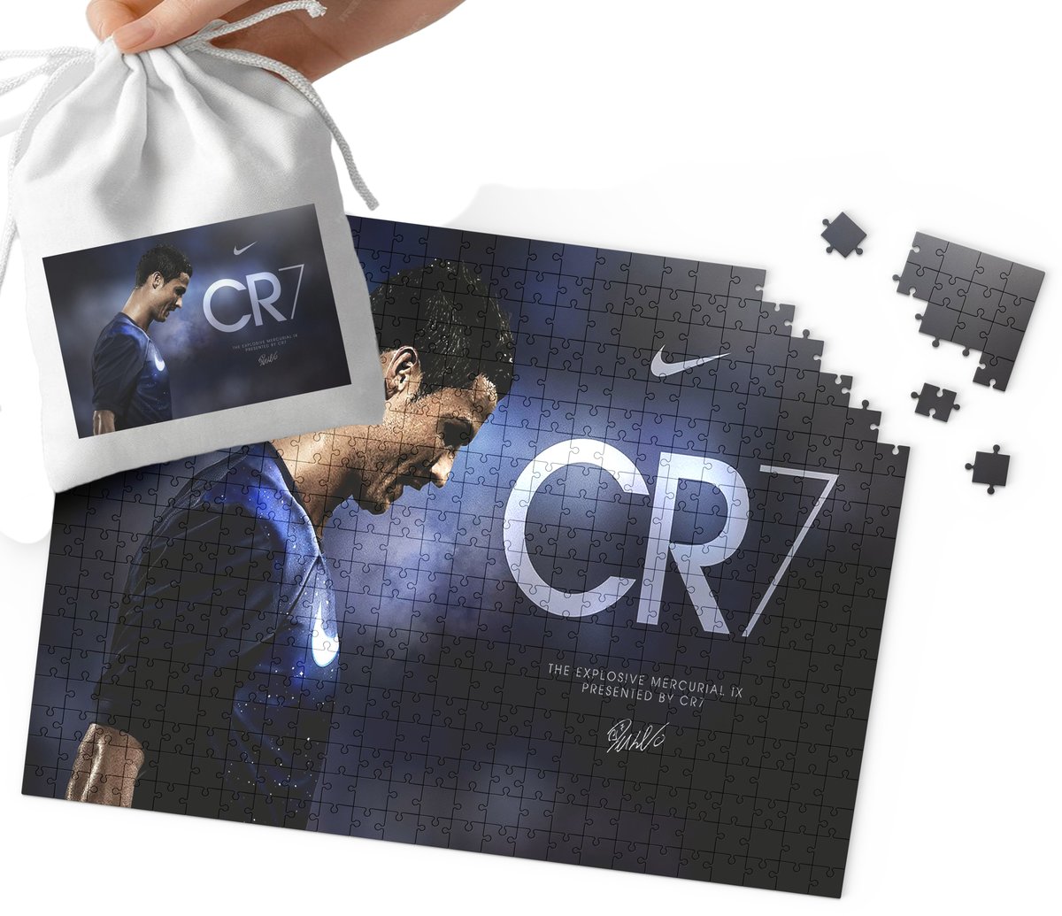 PUZZLE - Cristiano Ronaldo WZORY DLA MAŁEGO PIŁKARZA 110EL + WORECZEK