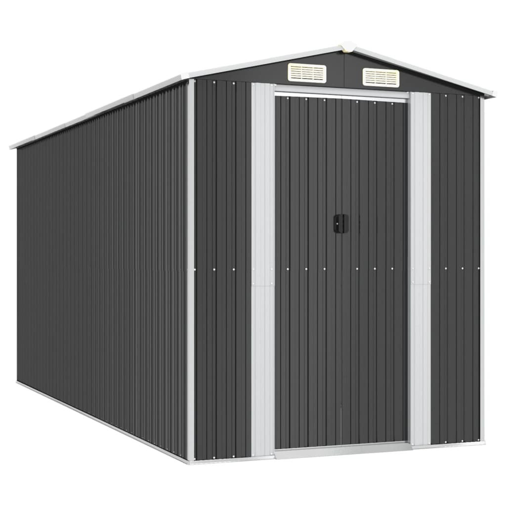 Szopa ogrodowa, antracytowa, 192x440x223 cm, stal galwanizowana