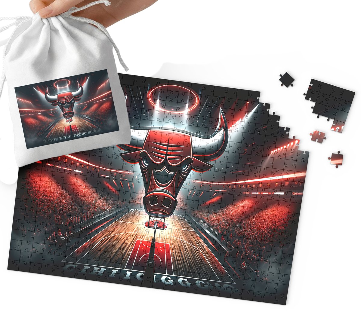 PUZZLE - Chicago Bulls WZORY DLA FANA KOSZYKÓWKI 192el + WORECZEK