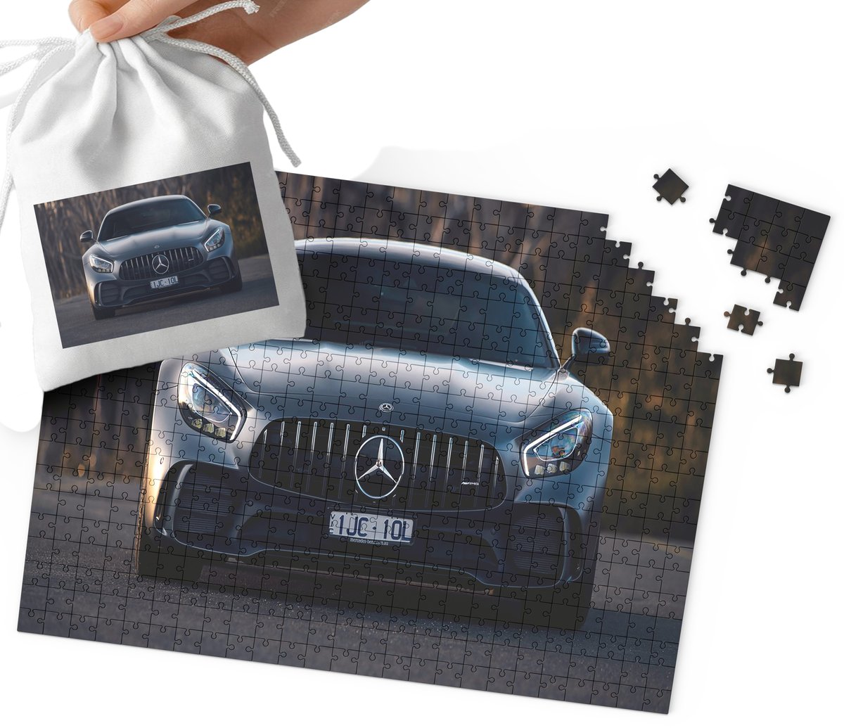 PUZZLE TRADYCYJNE - SUPER SAMOCHODY MERCEDES MEGA WZORY 192el + WORECZEK