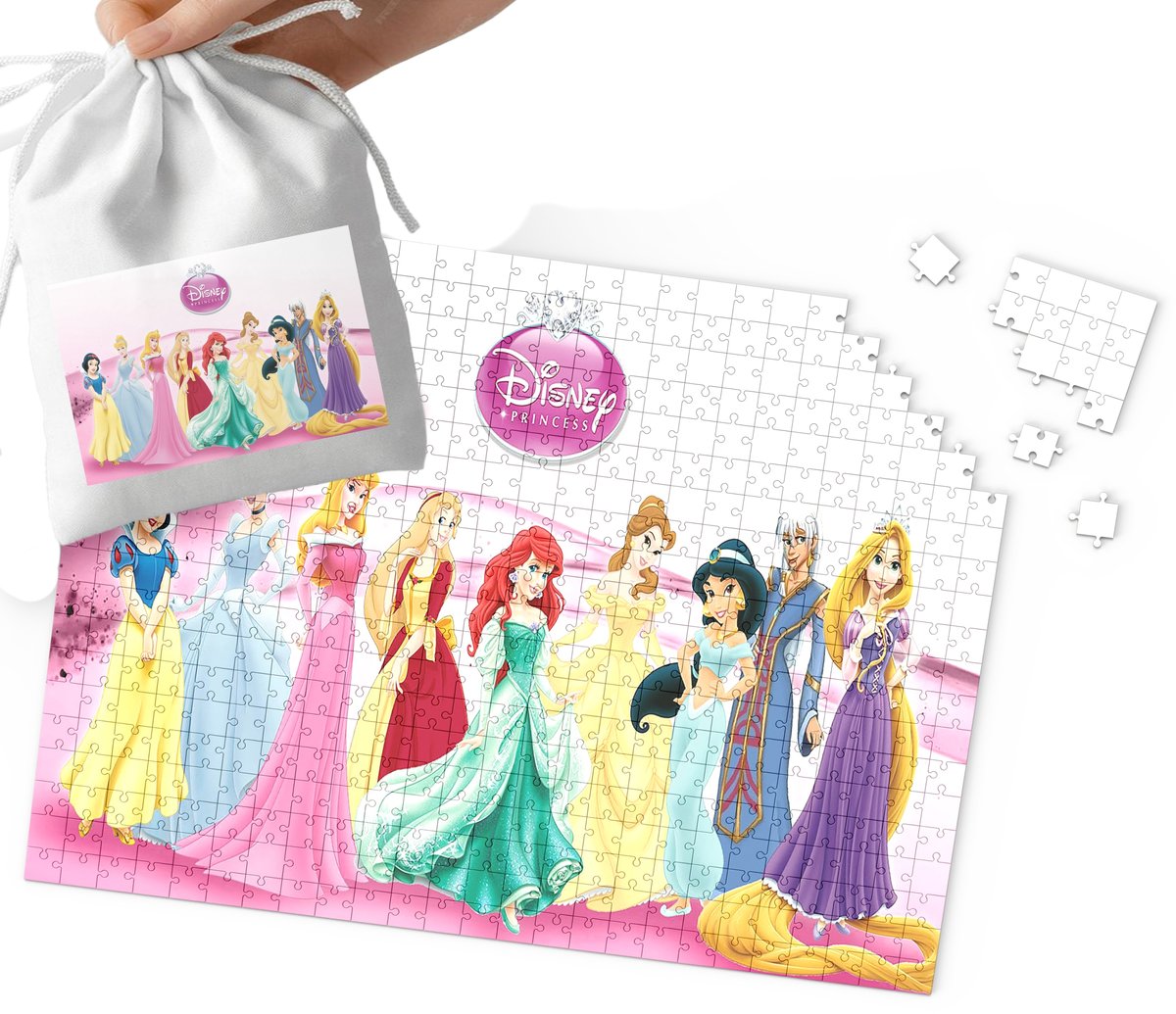 PUZZLE - KSIĘŻNICZKI WZORY Z BAJEK I GIER PREZENT NA ŚWIĘTA 192el WORECZEK