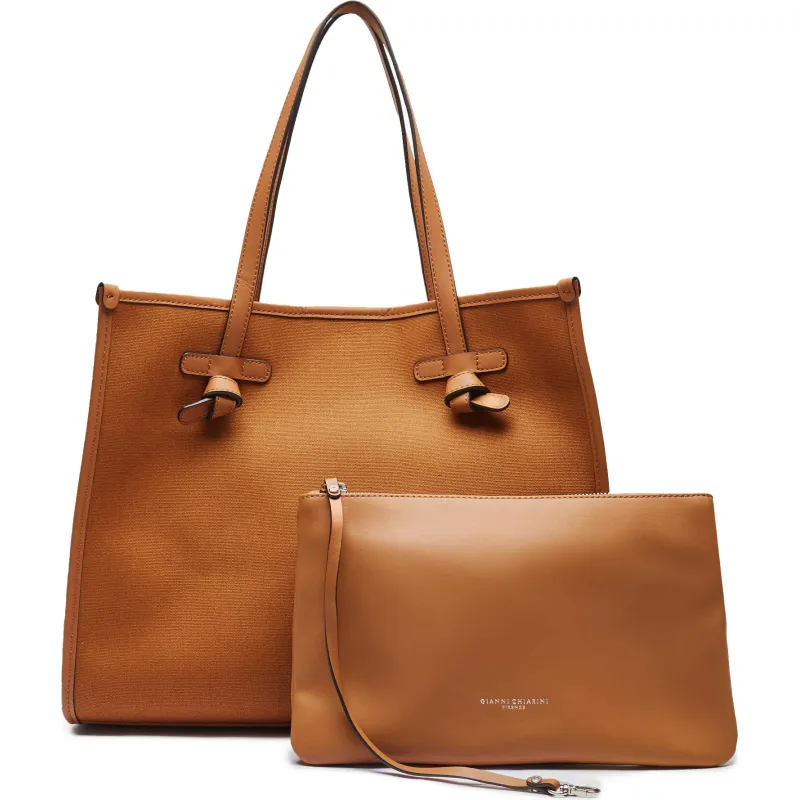 GIANNI CHIARINI Shopperka + saszetka Marcella z dodatkiem skóry