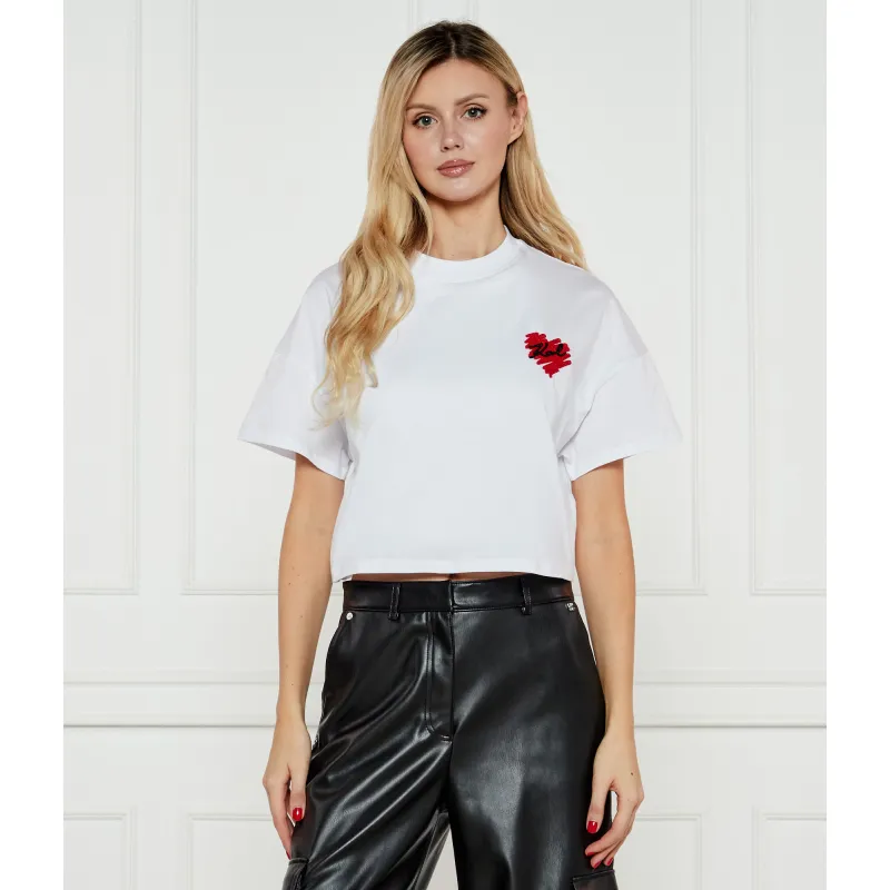 Karl Lagerfeld T-shirt HEARTS Cropped Fit
