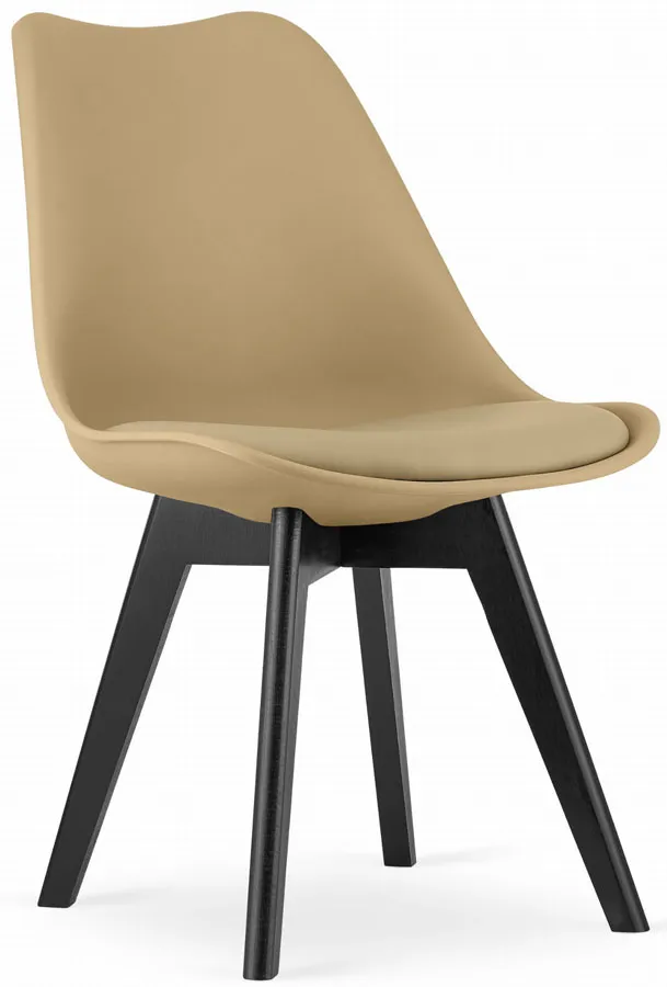 Komplet 4 ciemnobeżowych krzeseł skandynawskich - Ares 4S