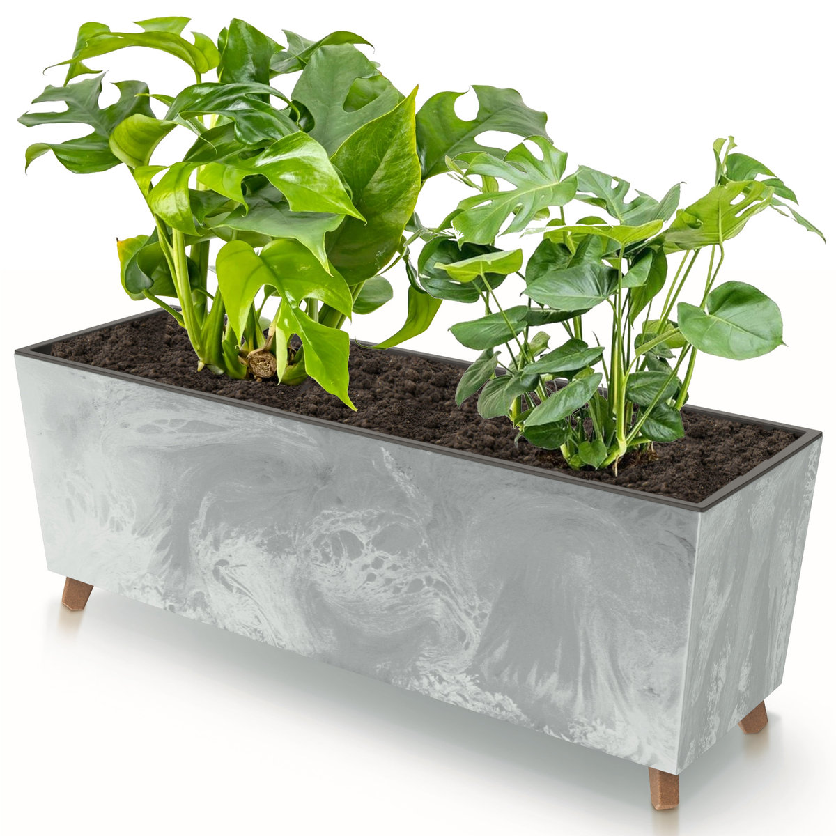 Skrzynka balkonowa nóżki wkład 77x30cm beton