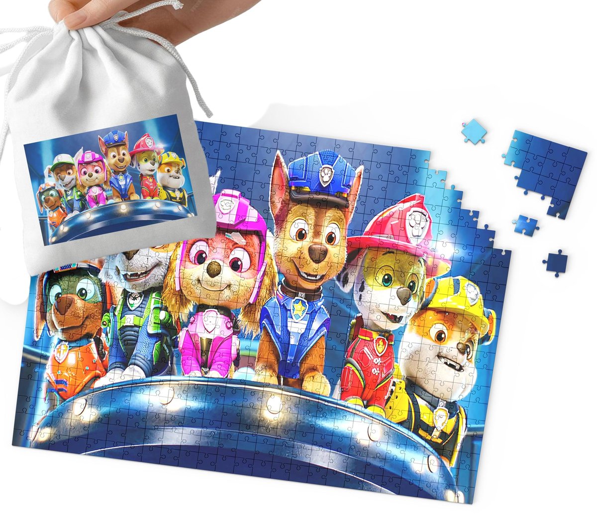 PUZZLE - PSI PATROL WZORY Z BAJEK I GIER DLA DZIECI 192el + WORECZEK