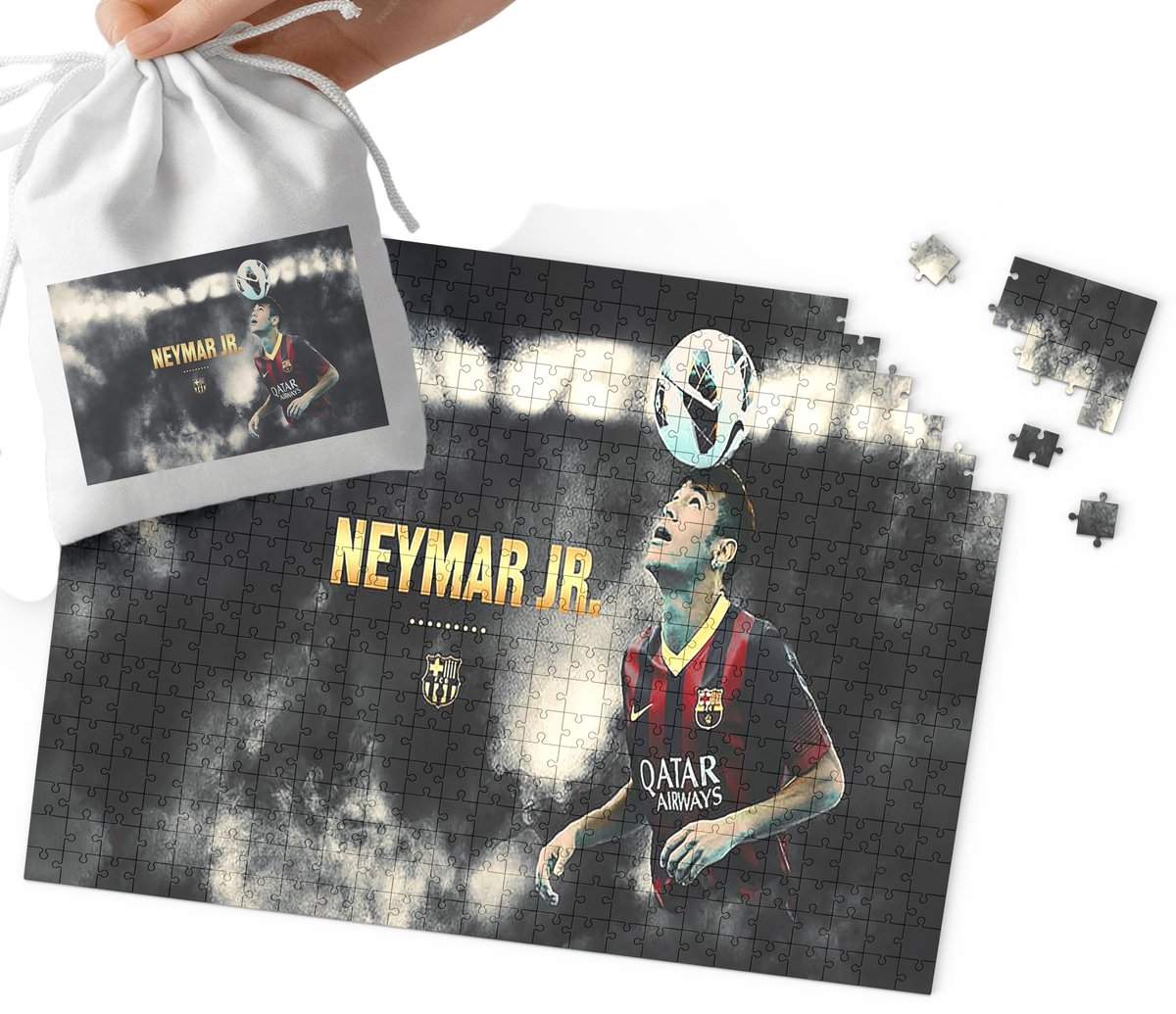 PUZZLE - NEYMAR JR WZORY DLA MAŁEGO PIŁKARZA 192el + WORECZEK