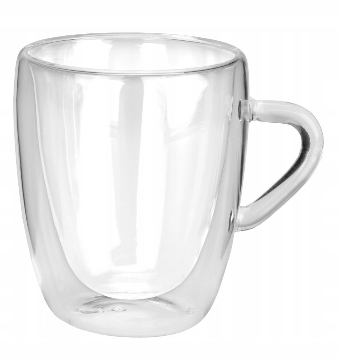KUBEK szklanka filiżanka termiczna 4 szt 280 ml podwójna ścianka na kawę