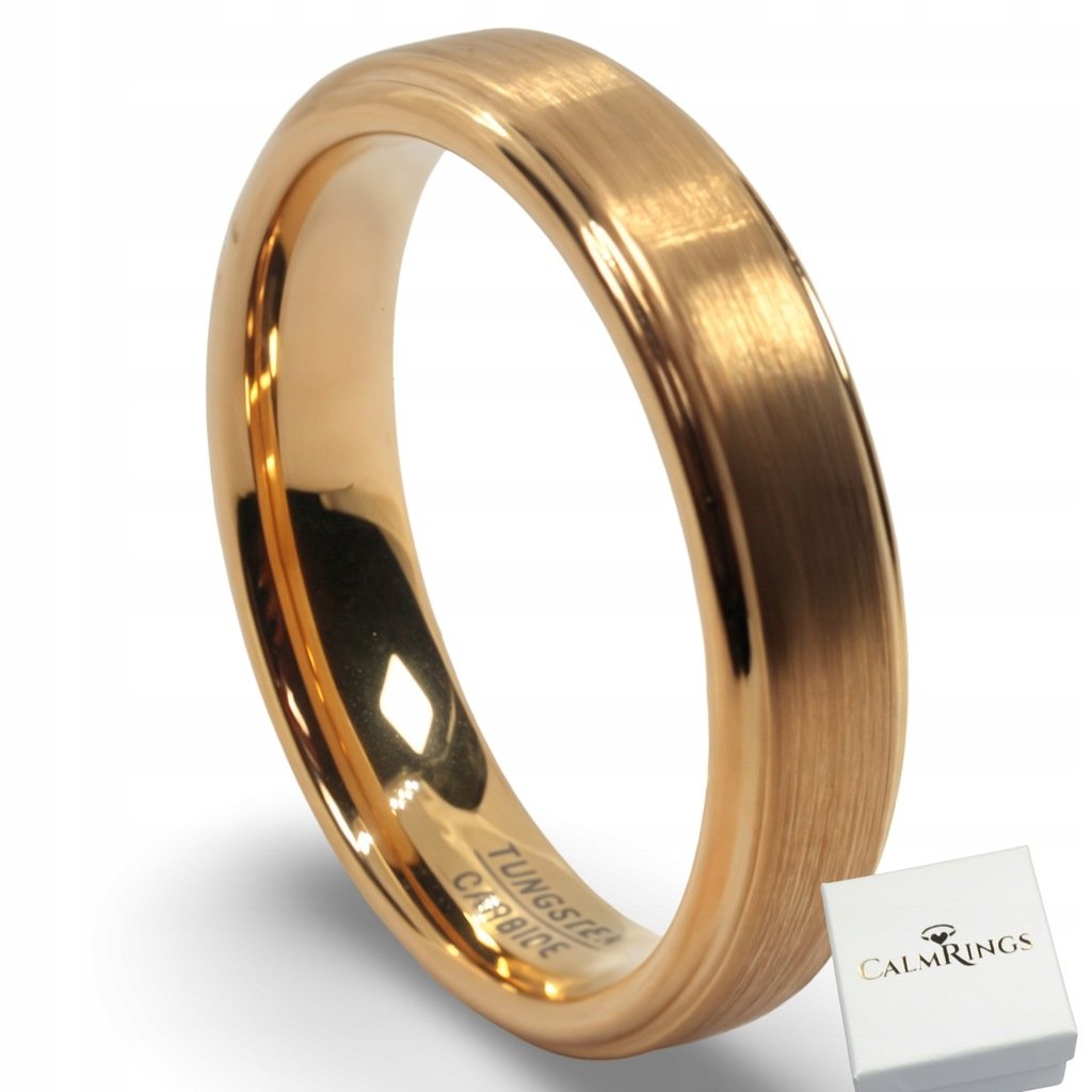PIĘKNA ZŁOTA OBRĄCZKA z wolframu idealna dla par, wytrzymała, na prezent