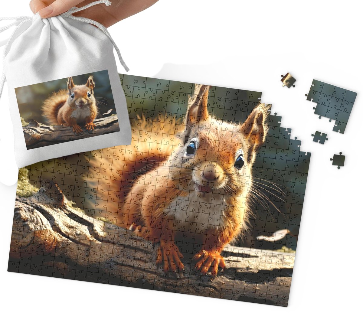 PUZZLE - WIEWIÓRKA ZWIERZAKI SUPER WZORY DLA NAJMŁODSZYCH 120el + WORECZEK