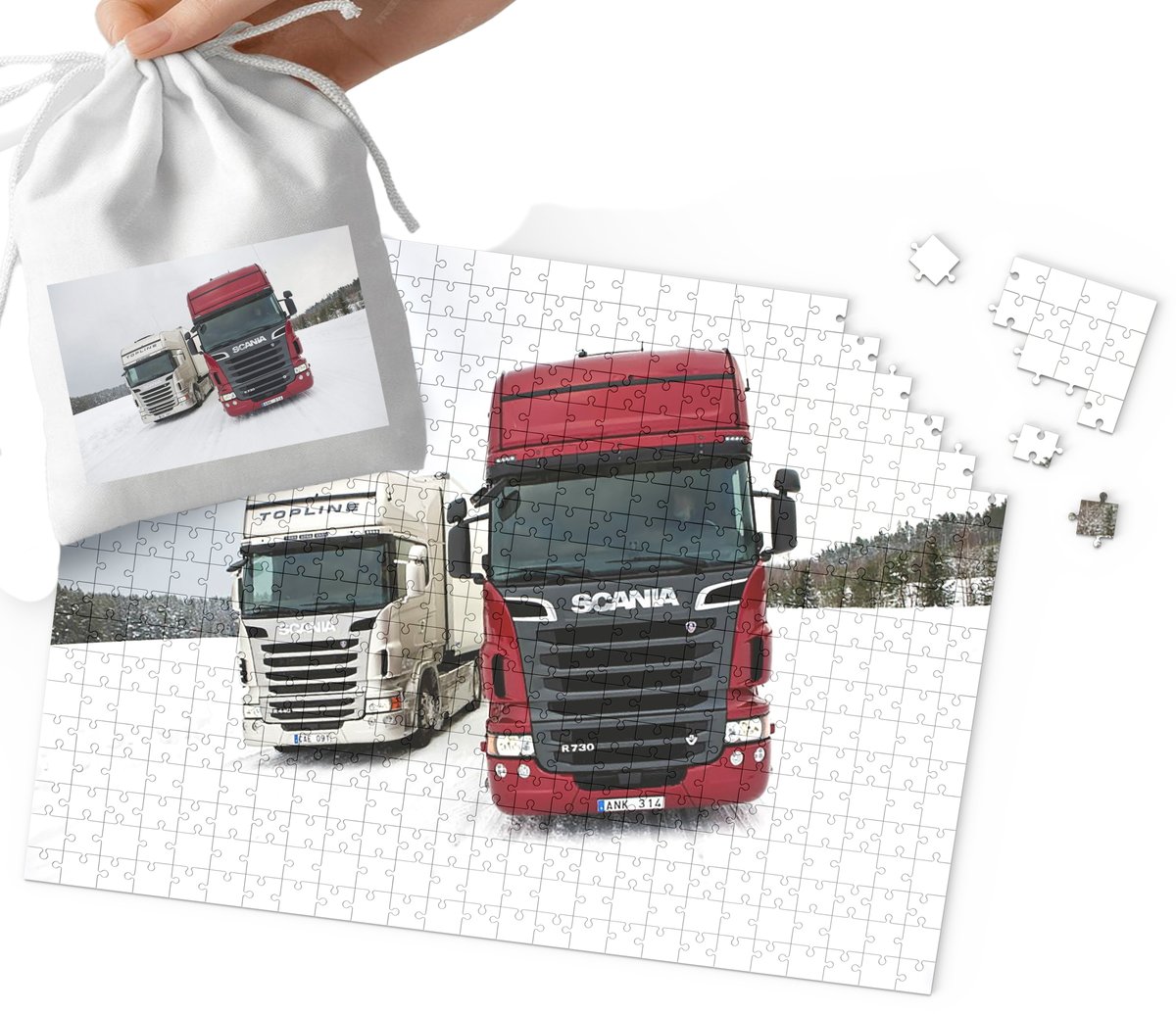 PUZZLE - CIĘŻARÓWKA TIR WZORY DLA CHŁOPCA 192el + WORECZEK