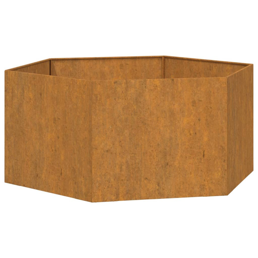 Donica, rdzawa, 90x90x45 cm, stal kortenowska