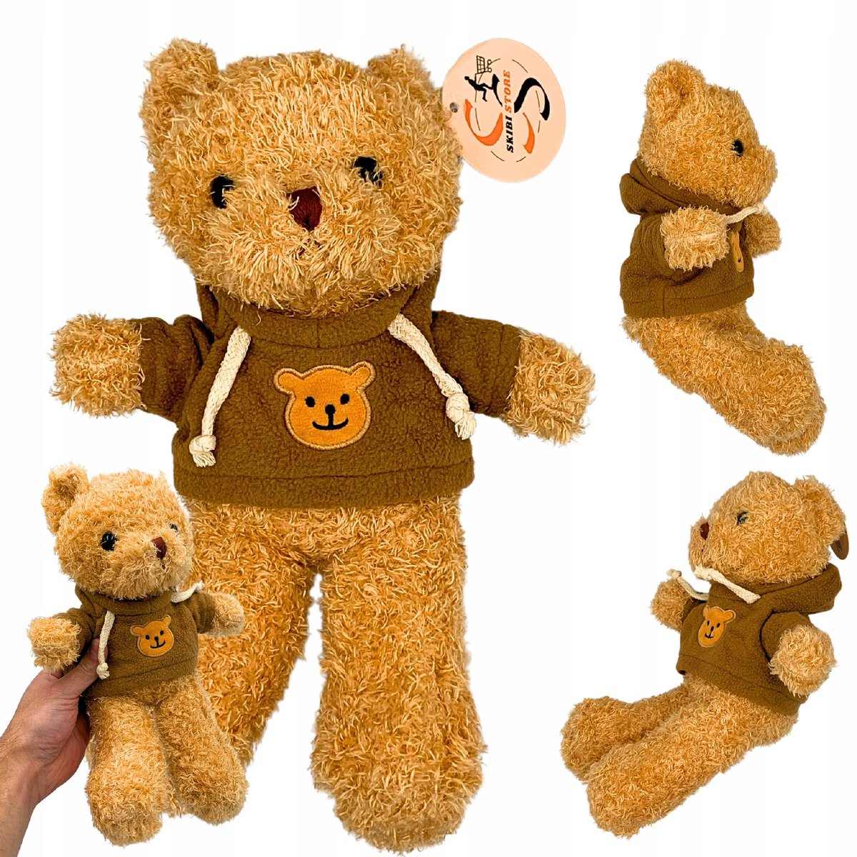 Maskotka Pluszowy Miś Z Kapturem Pluszak Przytulanka Pluszowa 25 cm