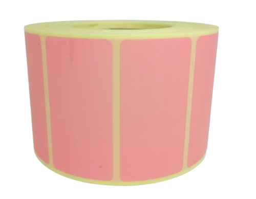 Etykiety termotransferowe 60x30 1000szt różowe