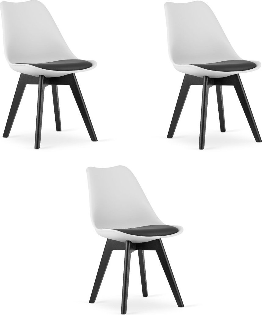 Leobert Krzesło MARK biało czarne / nogi czarne x 3