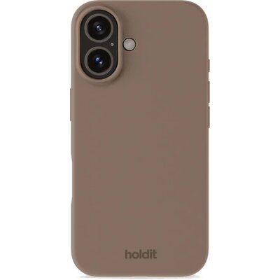 Holdit Silicone Case iPhone 16 Mocha Brown