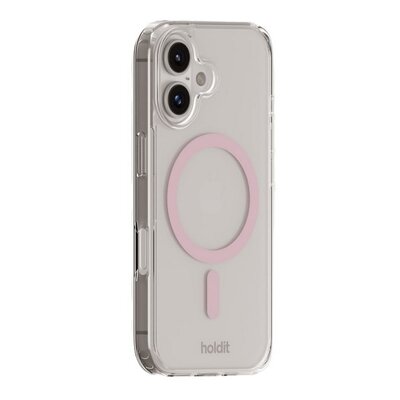 Holdit MagSafe Case iPhone 16 Pink/Transparent