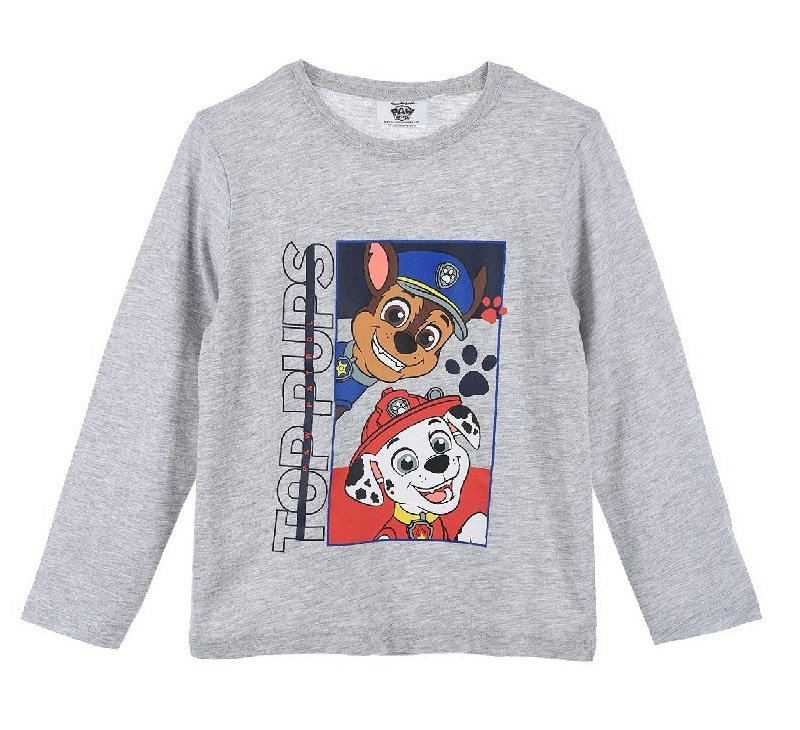 Bluzka dla chłopca, szara, długi rękaw, Paw Patrol, Chase, Marshall, bawełna, rozmiar 110 cm
