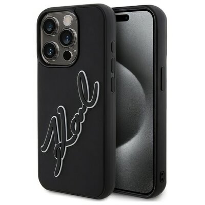 Etui KARL LAGERFELD 3D Rubber Signature do Apple iPhone 15 Pro Max Czarny