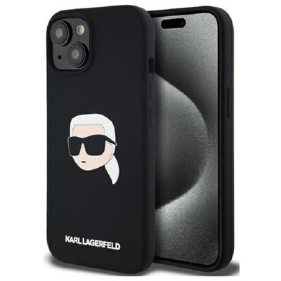 Etui KARL LAGERFELD Silicone Karl Head Print MagSafe do Apple iPhone 15 Czarny