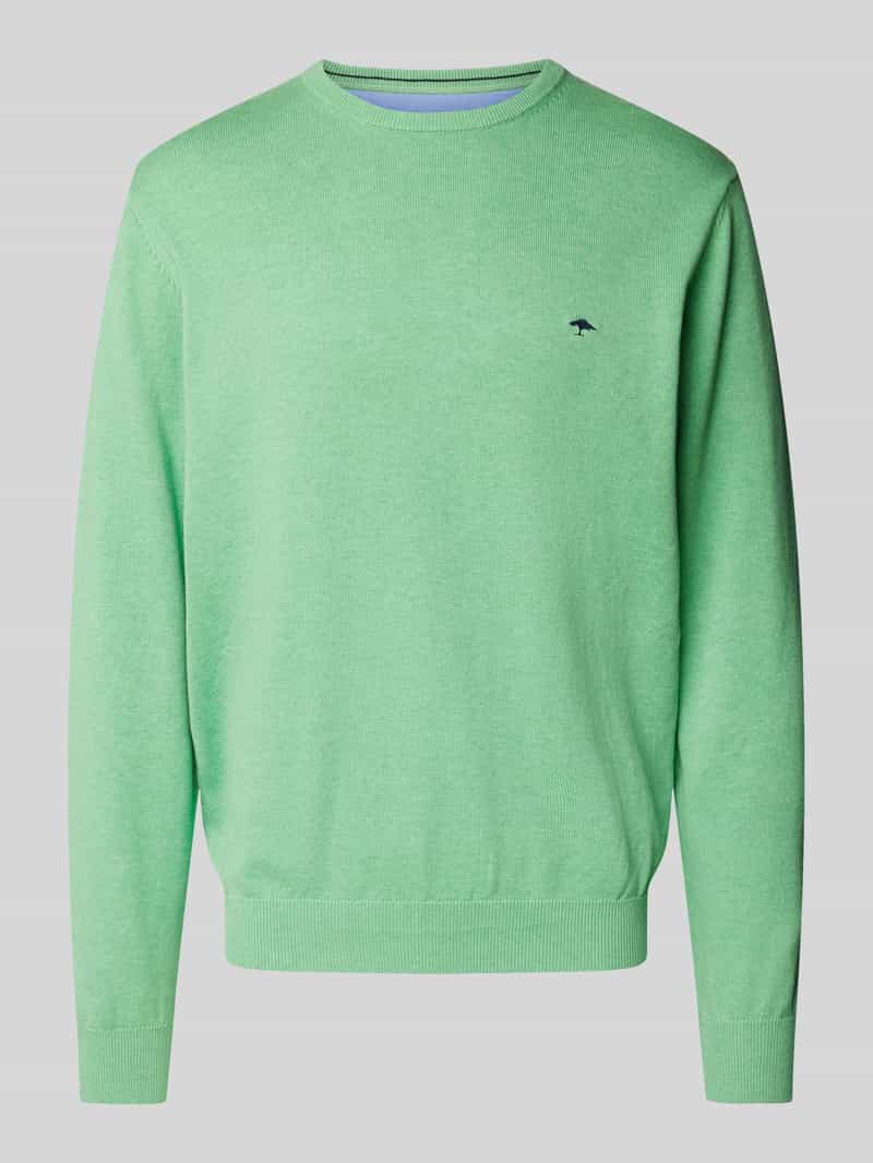 Sweter z dzianiny z okrągłym dekoltem