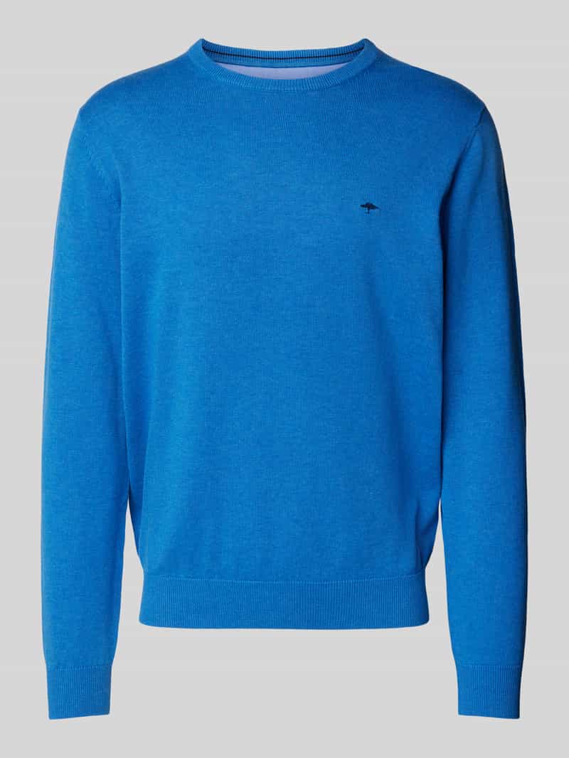 Sweter z dzianiny z okrągłym dekoltem