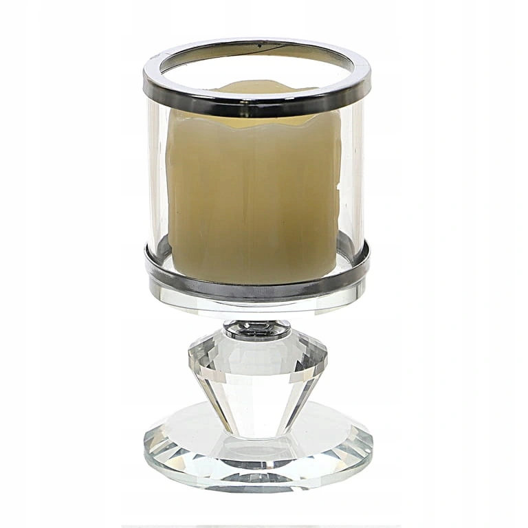 ŚWIECZNIK SZKLANY GLAMOUR DIAMOND 10,5 CM