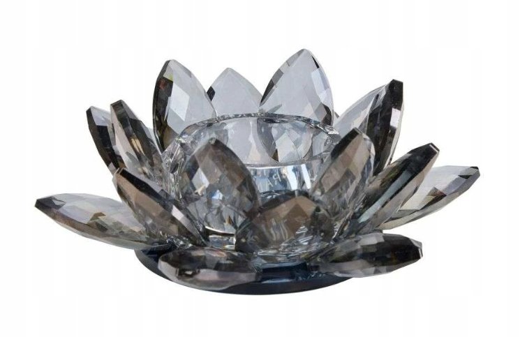 Świecznik kryształowy glamour LOTOS BLACK 12cm