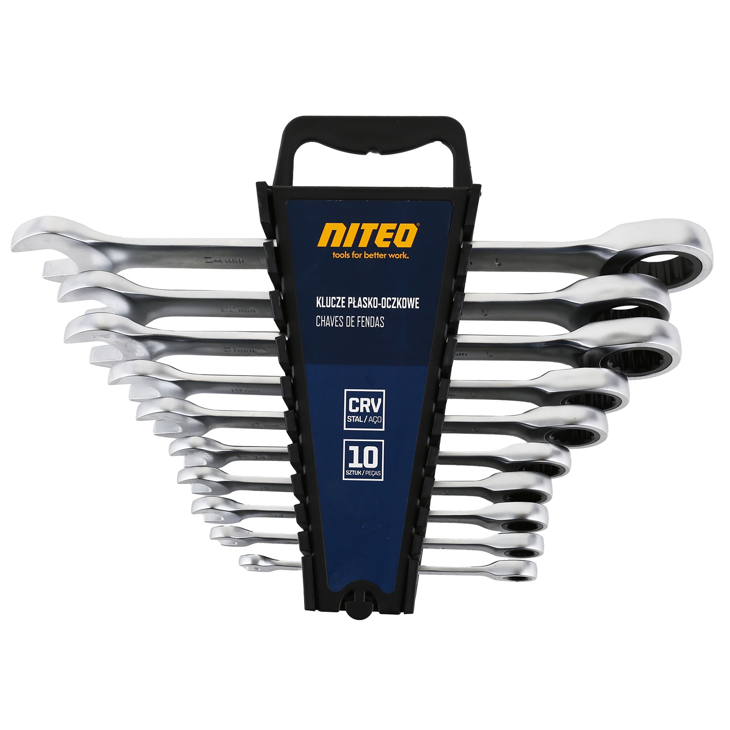 Niteo Klucze płasko-oczkowe z grzechotką, 10 elementów