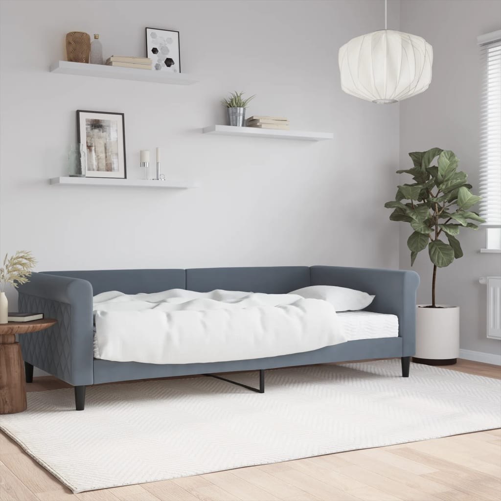 Sofa z materacem do spania, ciemnoszara, 100x200 cm, aksamit Lumarko!