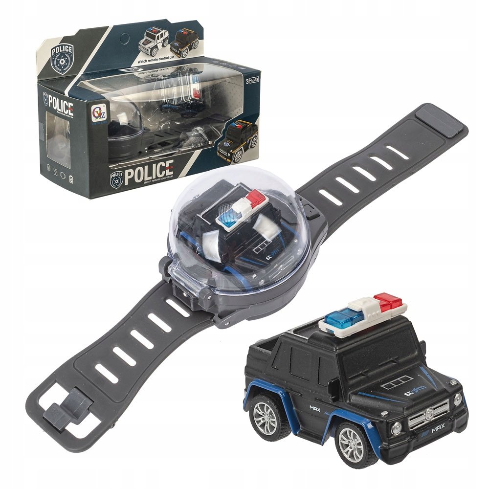 AUTO METALOWE NA RADIO MINI POLICJA W ZEGARKU Z ŁADOWARKĄ USB