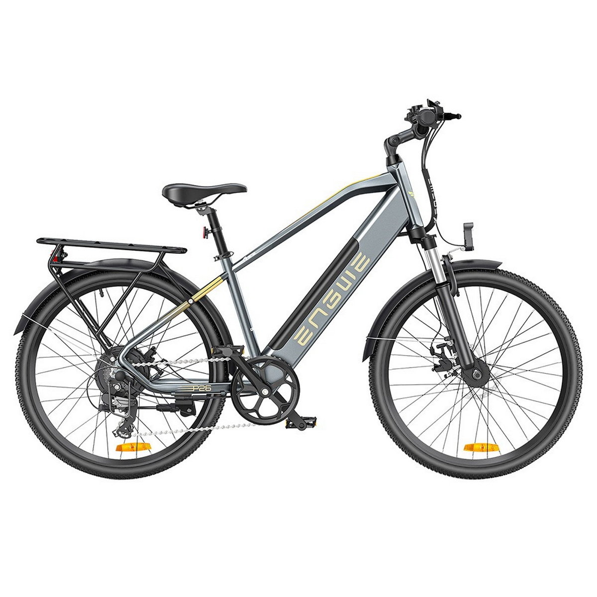 ENGWE P26 Zawieszenie przednie E-bike Rower górski 26 '' Opona 36V 250W Silnik 25 km / h Maksymalna prędkość 17 Ah Akumulator - szary