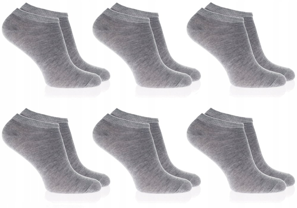 6PAR BAWEŁNIANE DAMSKIE STOPKI SKARPETKI 35-39 - STP6-D-SZA-35-39