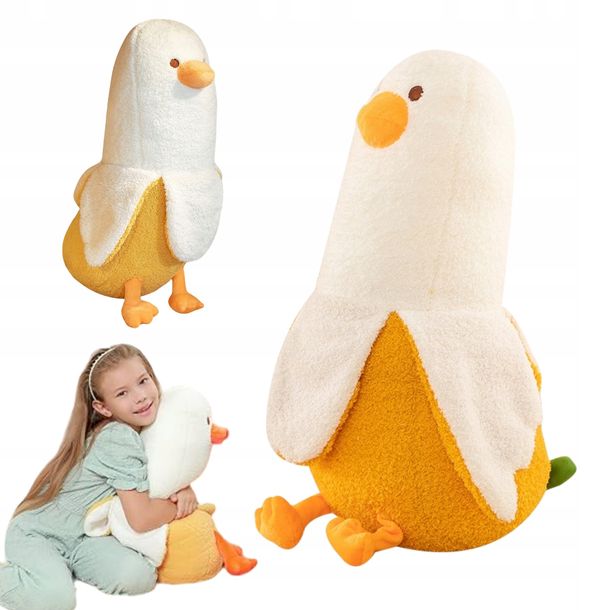 Kaczka Bananowa Poduszka Pluszowa Zabawka MASKOTKA MIŚ PRZYTULANKA 90cm