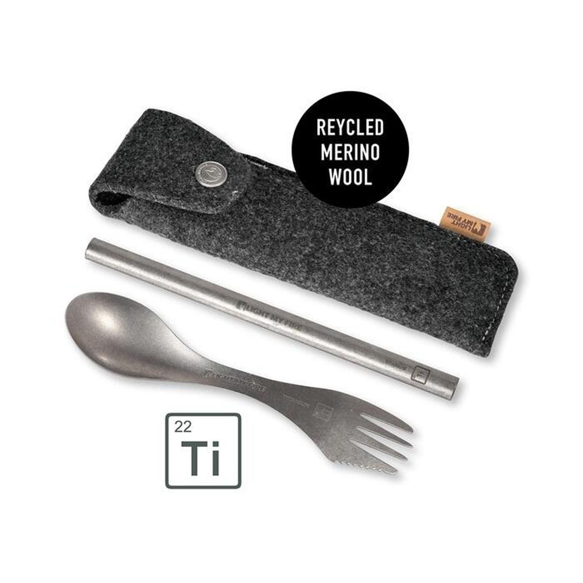 Light My Fire Light My Fire Spork'n Straw Kit Titanium  2022 Sztućce turystyczne 4218301110