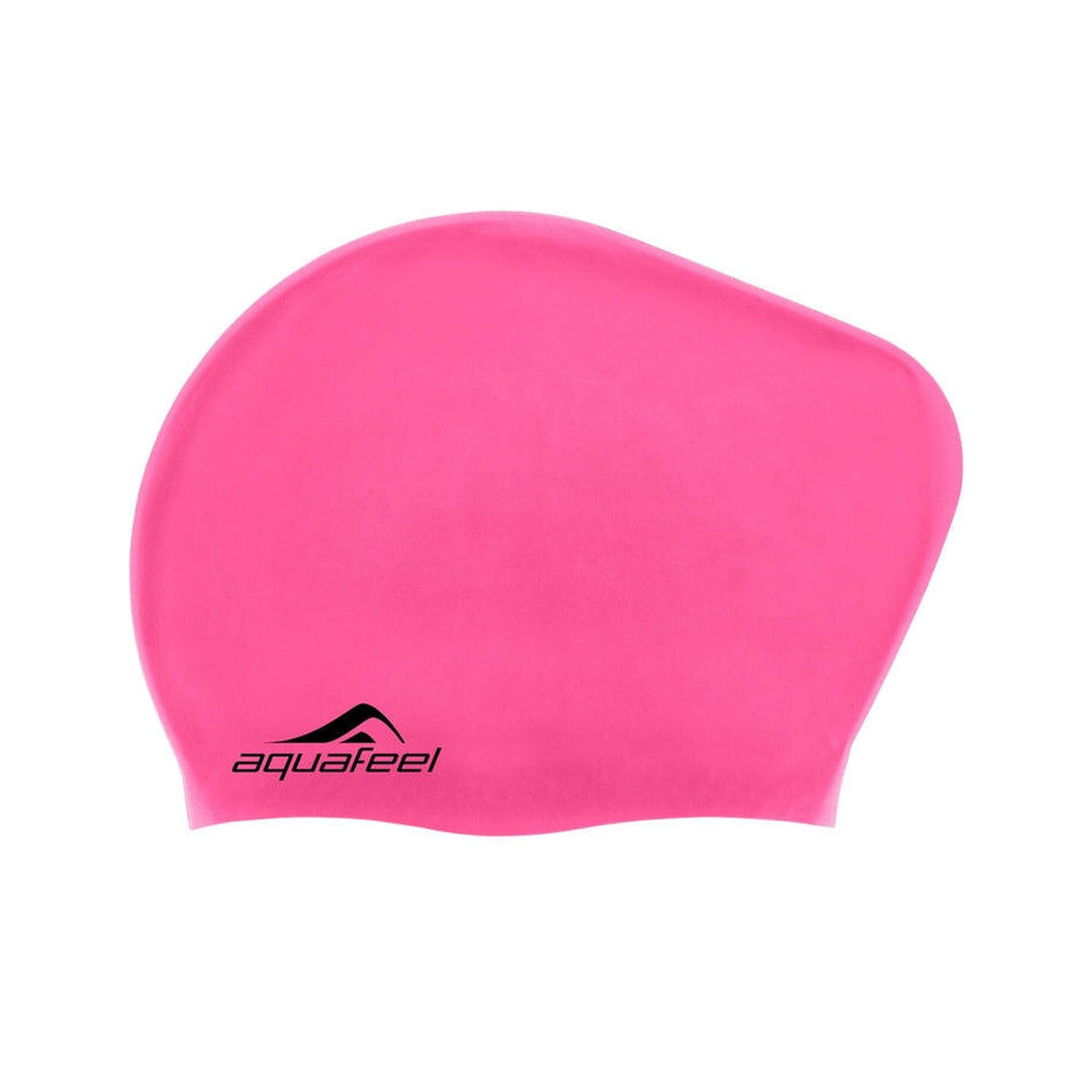 Aquafeel long hair cap różowy