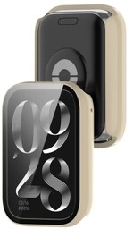 Bizon Etui ze szkłem do zegarka Case+Glass Watch do Xiaomi Mi Smart Band 9 Pro, beżowe