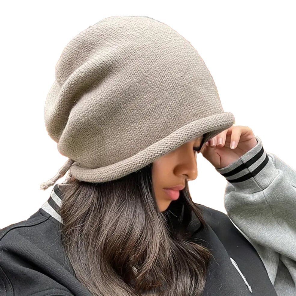 Czapka BEANIE smerfetka oversize damska MŁODZIEŻOWA ZIMOWA