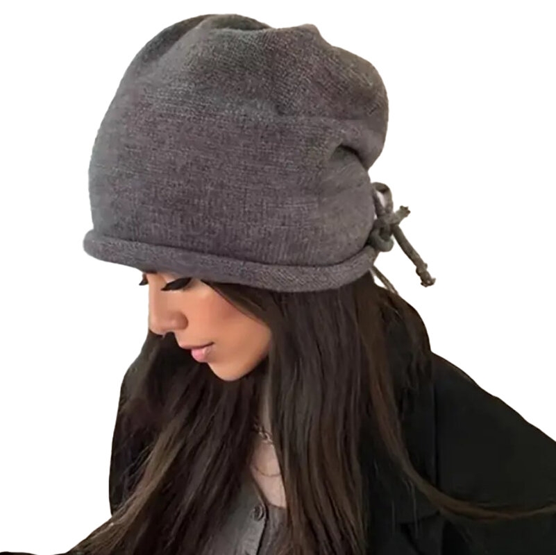 Czapka BEANIE smerfetka oversize damska MŁODZIEŻOWA ZIMOWA